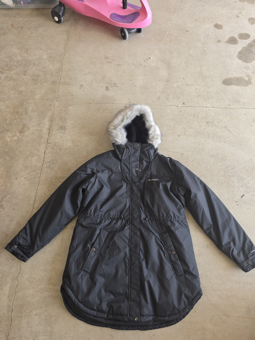 Columbia Women’s XXL Omni-Heat Hooded Winter Parka Black Faux Fur Trim